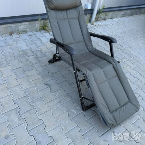 Сгъваем къмпинг стол - шезлонг - ТЪМНОСИВО, снимка 2 - Други - 51129215