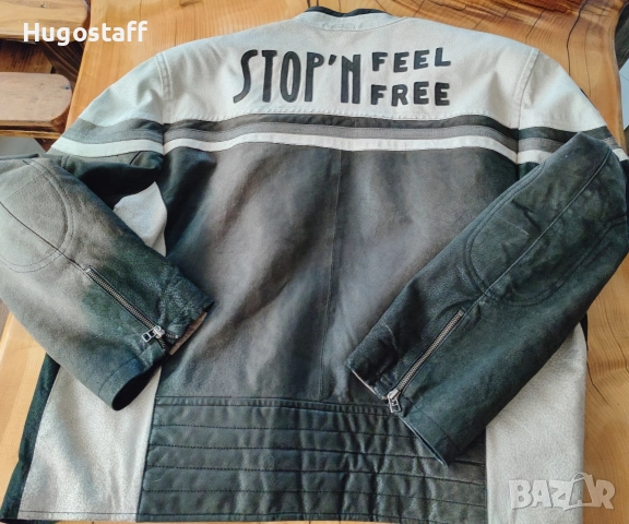 Винтидж Мъжко кожено яке моторджиско Cafe Racer Clockhouse Xl, снимка 2 - Якета - 52859627