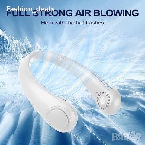 Нов Тих Личен Вентилатор за Врат, 3 Скорости, Топ Охлаждане, Стилен Дизайн