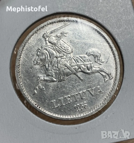 10 литаса 1936 г, Литва - сребърна монета, рядка, снимка 5 - Нумизматика и бонистика - 53269339
