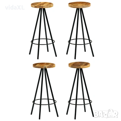 vidaXL Бар столове, 4 бр, мангово дърво масив(SKU:246239)