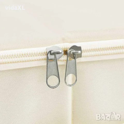 vidaXL Кутии за съхранение, 2 бр, текстил, 43x34x23 см, кремави, снимка 9 - Кутии за съхранение - 56147020
