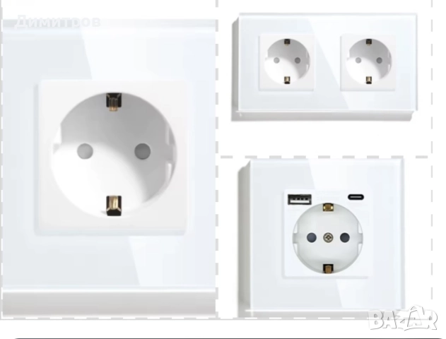 Контакт със стъклен панел – единични, двойни, USB