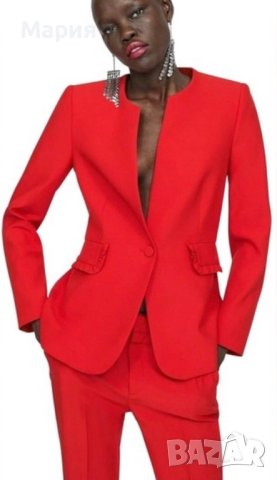 Дамско червено сако ZARA, снимка 1 - Сака - 42722821