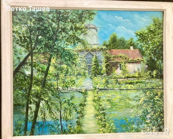 Оригинална картина „Пейзаж с мелница“, снимка 2 - Картини - 53295467