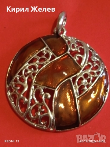 КРЪГЛА ВИСУЛКА с ЕМАЙЛ и ФИЛИГРАН АРТ БИЖУ 15983, снимка 7 - Колиета, медальони, синджири - 52503518