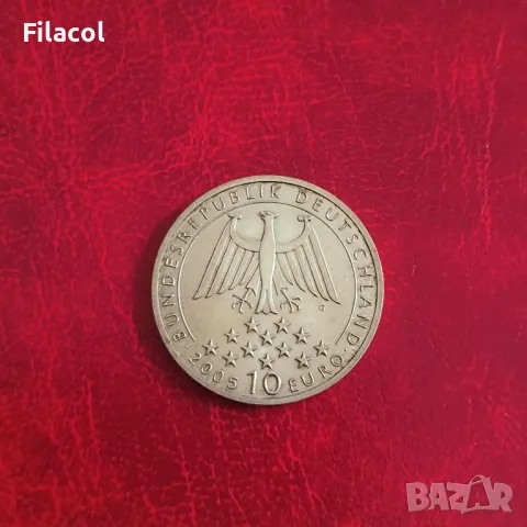 Германия 10 евро 2005 Фридрих Шилер, снимка 2 - Нумизматика и бонистика - 50341008