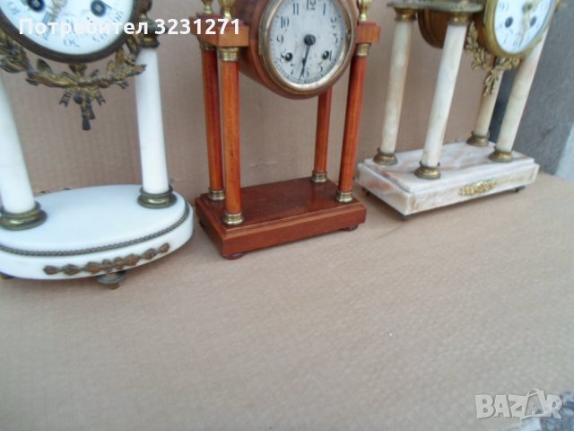 Лот 3бр. каминни/портални старинни часовници/Франция, снимка 2 - Антикварни и старинни предмети - 34836020