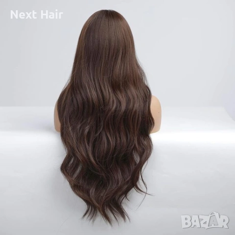 Тъмно кафява дантелена перука 13x4, снимка 2 - Аксесоари за коса - 53335929