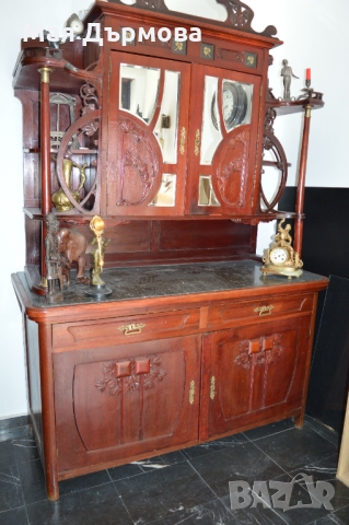 Старинен салонен бюфет сецесион, снимка 9 - Секции и витрини - 30878227