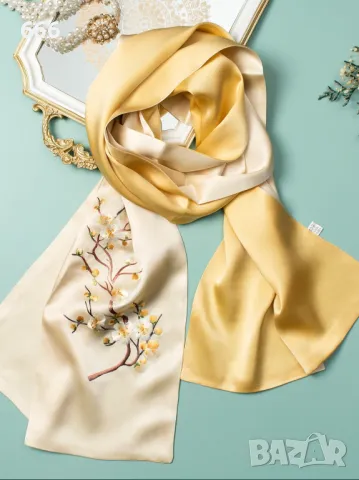 Ръчно изработен копринен шал. 100% чиста коприна