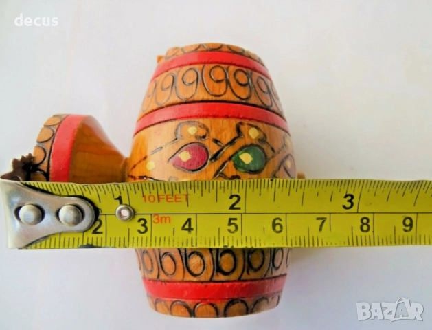 Комунистическа ръчно изработена дървена мини бъчва, винтидж, снимка 5 - Антикварни и старинни предмети - 51456731