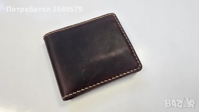 Ръчно изработен мъжки кожен портфейл