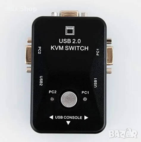 Нов 2-портов VGA USB KVM превключвател – управлявайте два компютъра с един монитор и периферия, снимка 5 - Друга електроника - 55750774