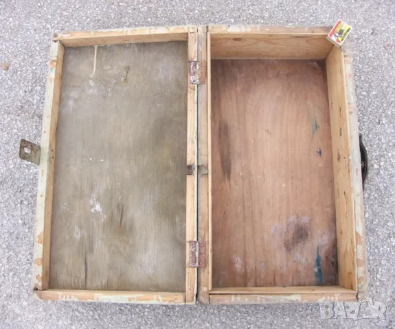 Оригинал Български Военни Дървени КУФАРИ 59x39/33x19/20 см БНА Сандъци с Дръжка и Заключалка БАРТЕР, снимка 3 - Антикварни и старинни предмети - 49002335