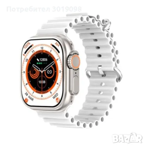 Смарт часовник smart watch T900 Ultra Черен, Бял, снимка 3 - Смарт часовници - 47729071