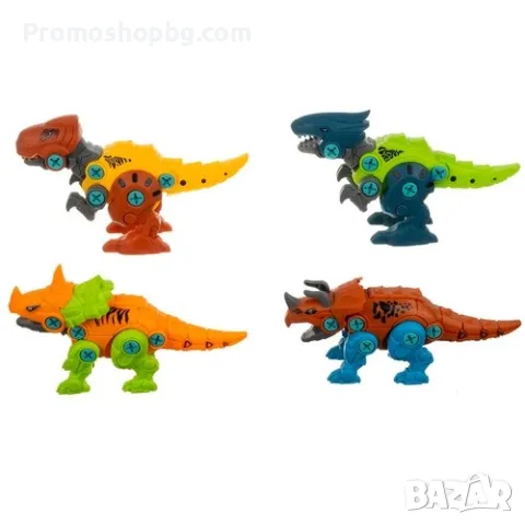 Динозаври за сглобяване 4 бр., винтоверт и отвертки, снимка 6 - Конструктори - 48475811