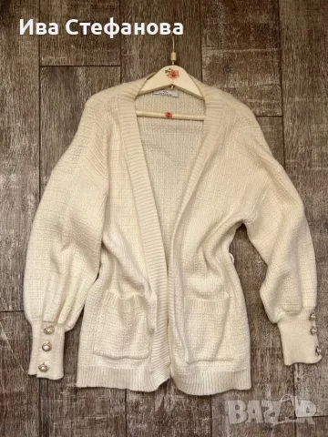 Нова спортно  елегантна бяла универсален размер one size размер жилетка вискоза , снимка 6 - Жилетки - 47655548