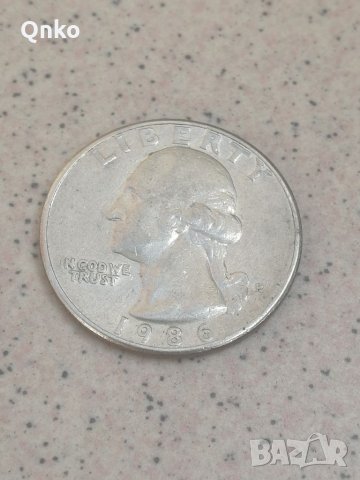 Съединени Американски Щати, 25 цента 1986 P, САЩ, USA, Vereinigte Staaten Von Amerika, снимка 2 - Нумизматика и бонистика - 34032264