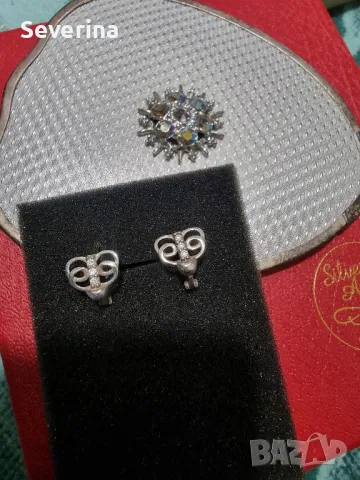 Нежни пеперуди с цирконий, снимка 3 - Обеци - 49039428