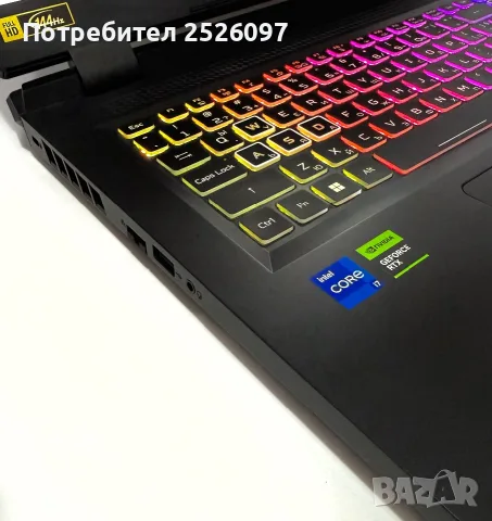ACER Nitro 5/17.3” 144Hz/i7-12650H/RTX 4050/16GB DDR5/1TB/RGB, снимка 5 - Лаптопи за игри - 55856340