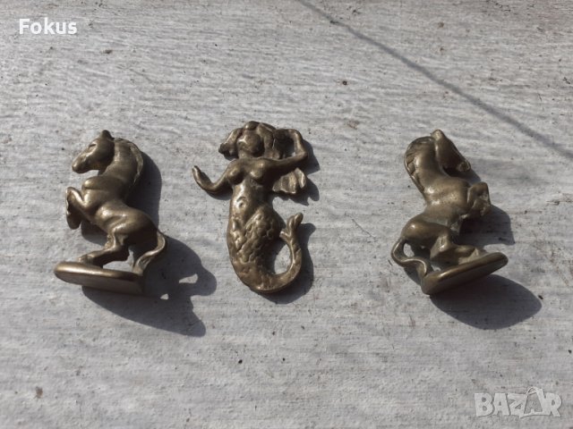 Миниатюрни бронзови фигурки 3 броя - лот 4, снимка 1 - Антикварни и старинни предмети - 44603760