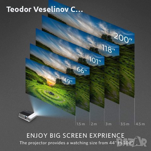 Led Проектор Vamvo L4200 Full HD 1080P - 200” Display, снимка 6 - Плейъри, домашно кино, прожектори - 40801012