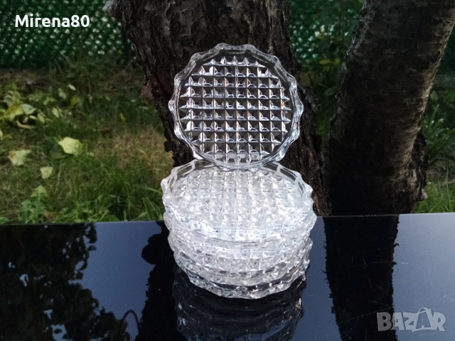 Кристални чинийки/подложки - 6 бр.