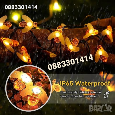 Соларни лампички Пчелички Соларни лампи гирлянд , снимка 3 - Соларни лампи - 41764288