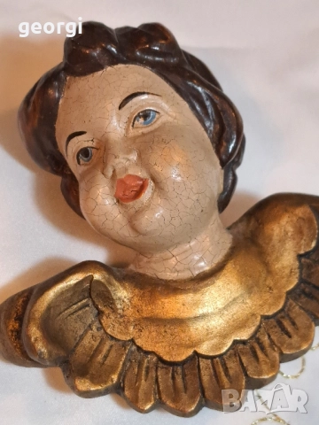 винтидж дървени статуетки на ангели херувими 29/3, снимка 3 - Статуетки - 52294201