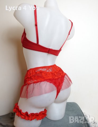 Червен еротичен комплект S/M размер, снимка 5 - Бельо - 35897658