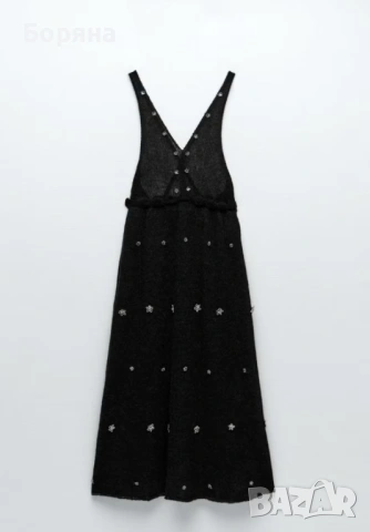 ZARA нова с етикет рокля от алпака с камъни, снимка 4 - Рокли - 53724624