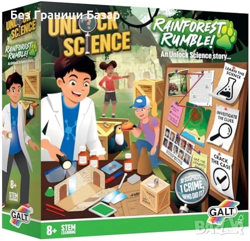 Нов Научен комплект за деца 8+ Rainforest Rumble STEM криминална игра, снимка 8 - Образователни игри - 52123461