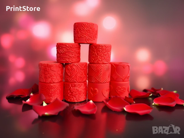 Комплект релефни ролери Св. Валентин –11 бр+лопатка за тесто и глина