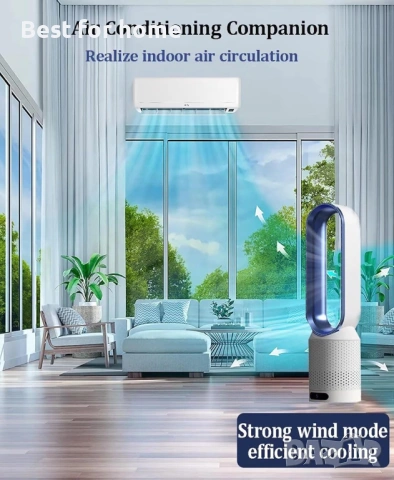 2 в 1 пречиствател на въздух, вентилатор за кула без лопатки, вентилатор за кула , снимка 5 - Вентилатори - 53726363