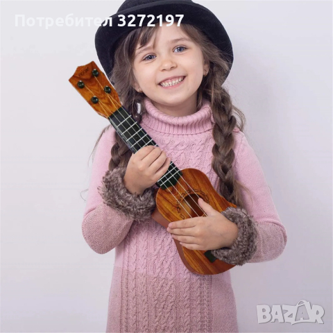 Детска Китара, Укулеле - 17 инча, около 45 см.,4 струни, снимка 12 - Струнни инструменти - 44589689