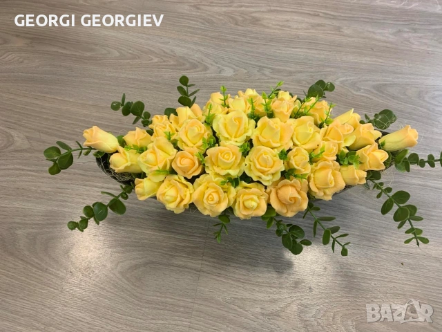 цветя изработени с глицеринов ароматен сапун и Българска роза , снимка 2 - Изкуствени цветя - 53097301