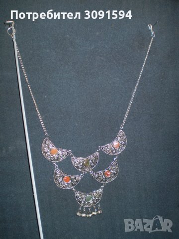 Ретро накит бял метал с ахат, снимка 6 - Други ценни предмети - 39237735