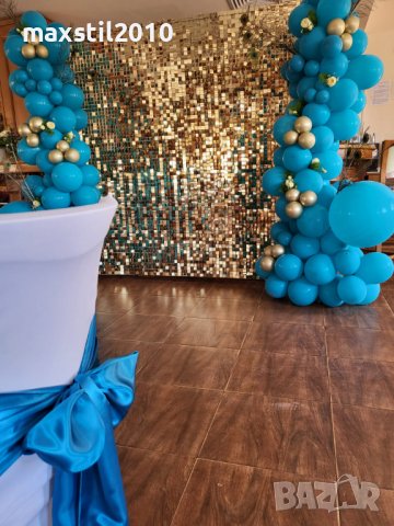 Блестяща стена от пайети в розово злато, снимка 3 - Декорация - 38993392