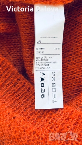 VINTAGE рокля/ туника STILE BENETTON - оранжев бохо шик с мохер, снимка 10 - Рокли - 52439141