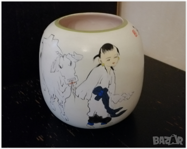 Японска декоративна ваза, снимка 4 - Вази - 36357846