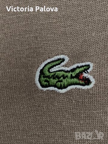 Тънка блуза LACOSTE цвят капучино, снимка 2 - Блузи с дълъг ръкав и пуловери - 40313633