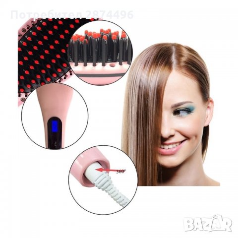 906 Йонизираща четка за блестяща коса, снимка 3 - Преси за коса - 35785175