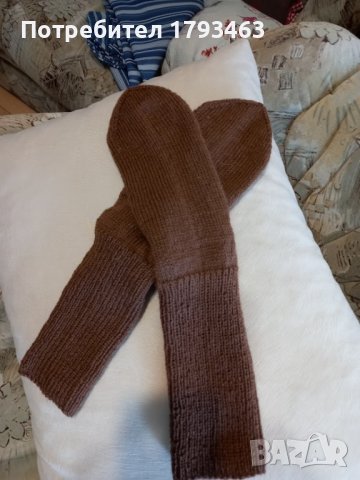 Ръчно плетени мъжки чорапи от вълна размер 44, снимка 2 - Мъжки чорапи - 41016424