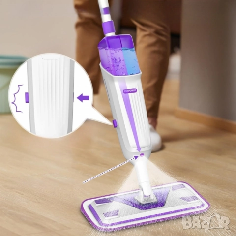 Спрей моп с двоен резервоар ENSPOWAY – ефективно мокро и сухо почистване без усилие, снимка 8 - Друга електроника - 51918277