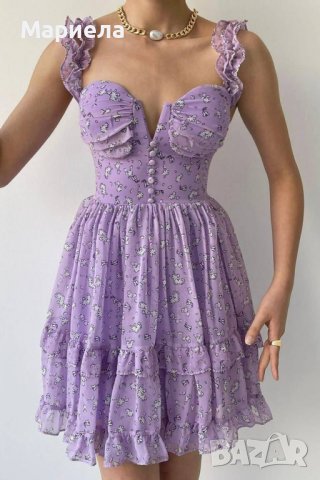 Нежна лятна мини рокля – нова с етикет, снимка 1 - Рокли - 41541556