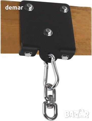 VANROUG Стоманена черна кука за дървена греда за тренировки по бокс, въздушна йога, люлка и хамак