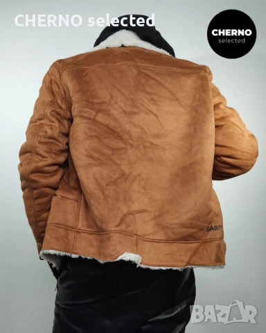 Мъжко шерпа яке тип байкър SAINT MORTA Renegade Faux Suede Sherpa Biker – размер L – Отлично състоян, снимка 11 - Якета - 53623447