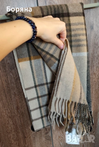 Нов дамски шал от камилска вълна и кашмир в стил Burberry, снимка 15 - Шалове - 53724748