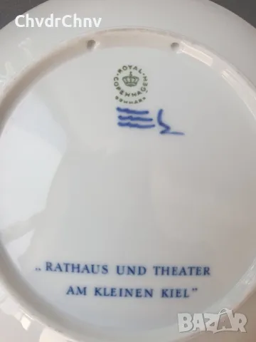 Royal Copenhagen Kiel/стара датска колекционерска декоративна порцеланова чиния-картина, снимка 2 - Картини - 48044264
